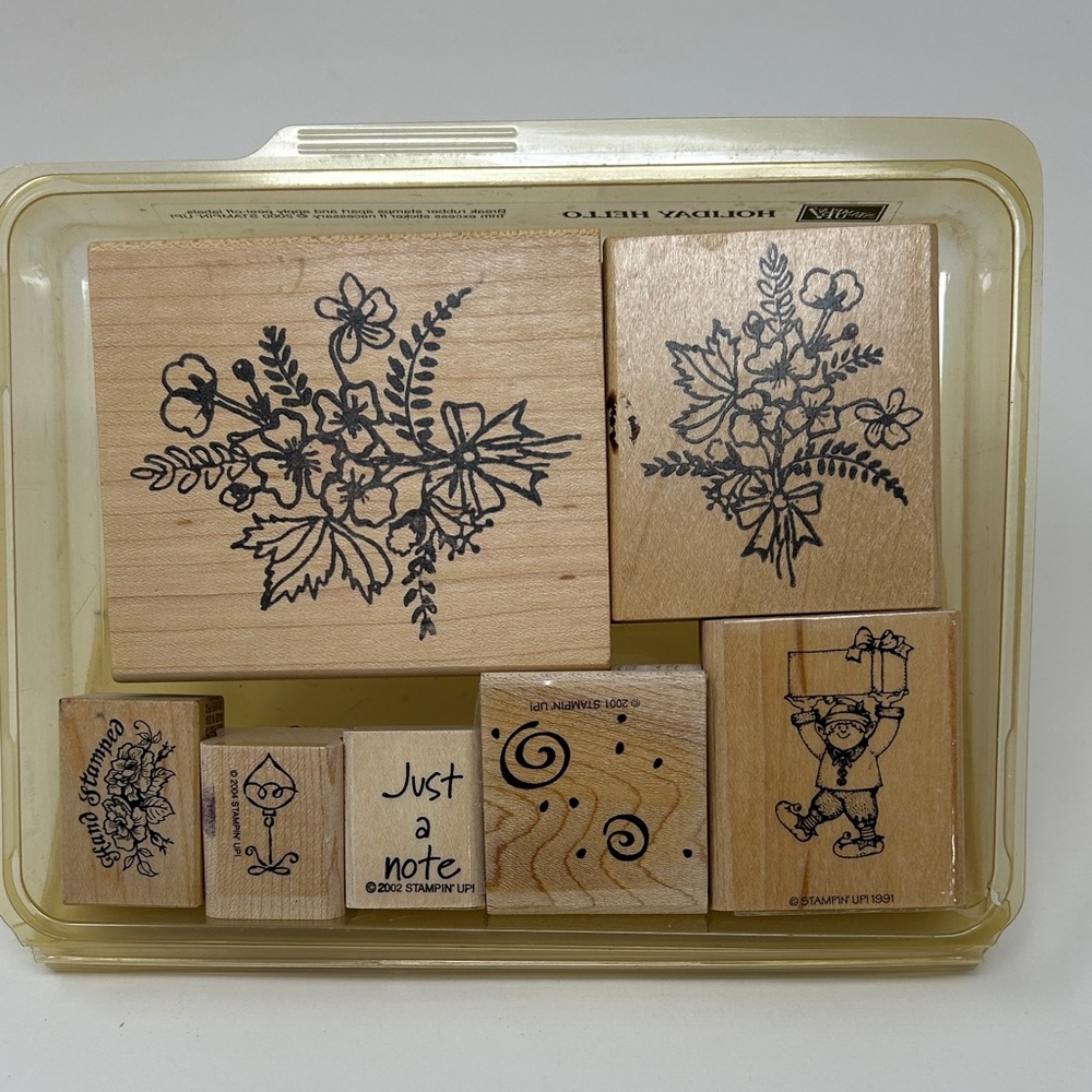 Stampin' Up! Floral and Decorative Wooden Stamp Set